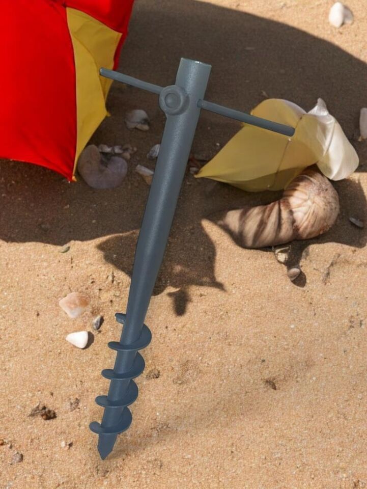 Plaj Şemsiye Sabitleme Kazığı Metal Burgulu Kazığı Güçlü Plaj Şemsiyesi Direk Sabitleyici