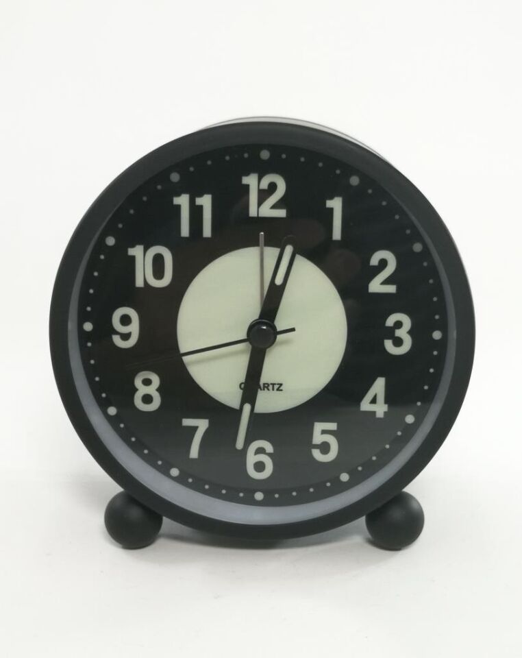 Dekoratif Çalar Saat Ev Ofis Aksesuar Fosforlu ve Işıklı Masa Saati Beyaz