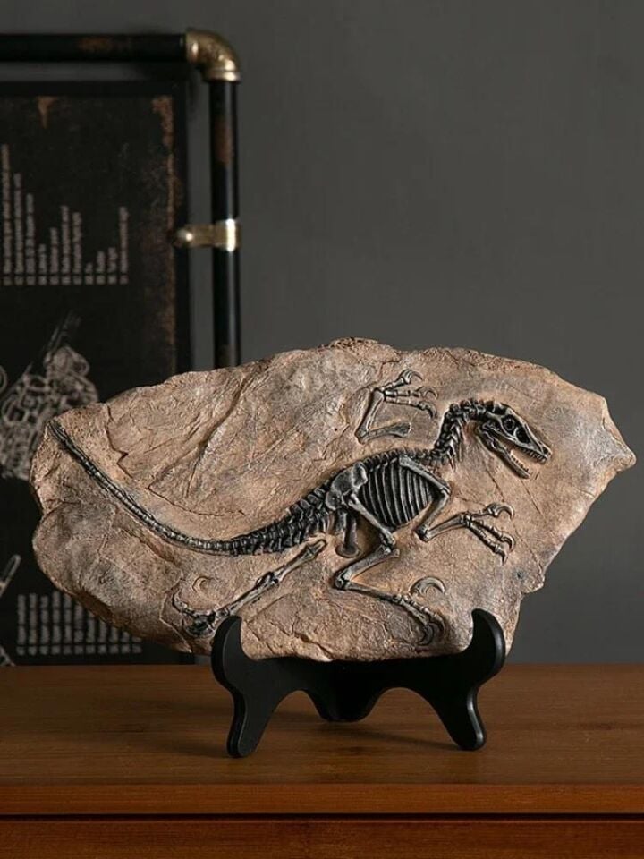 Vintage T Rex Dinozor Fosil Reçine Heykeli Retro Tarzda Minyatür Kapalı Alan Dekorasyonu ve Koleksiyon Parçası Eşsiz Hediyelik ve Hatıra Objeleri