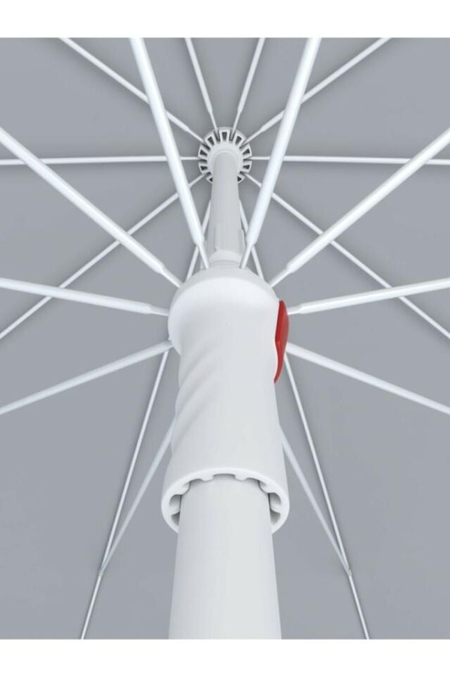 10 Telli Plaj Balkon Bahçe Şemsiyesi Eğilebilir 200 cm Çap Bidon Dahil