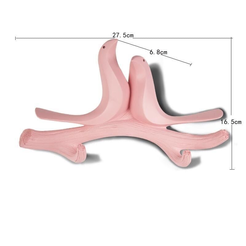 Dekoratif İkili Kuş Modern Duvar Askılık Dekoru Dal Üstünde Kuş Duvar Dekoru