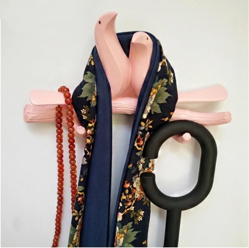 Dekoratif İkili Kuş Modern Duvar Askılık Dekoru Dal Üstünde Kuş Duvar Dekoru