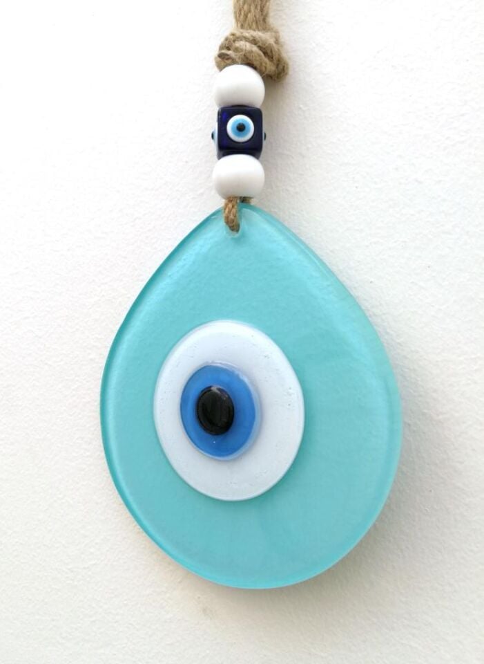 Damla Cam Nazar Boncuğu Duvar Süsü Hediye Nazarlık