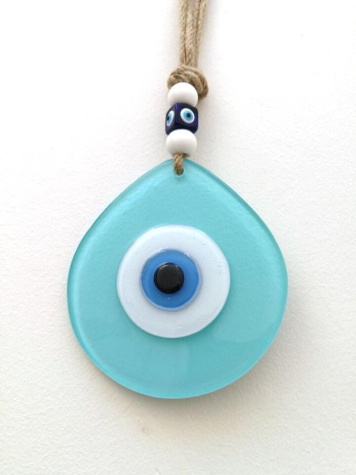 Damla Cam Nazar Boncuğu Duvar Süsü Hediye Nazarlık