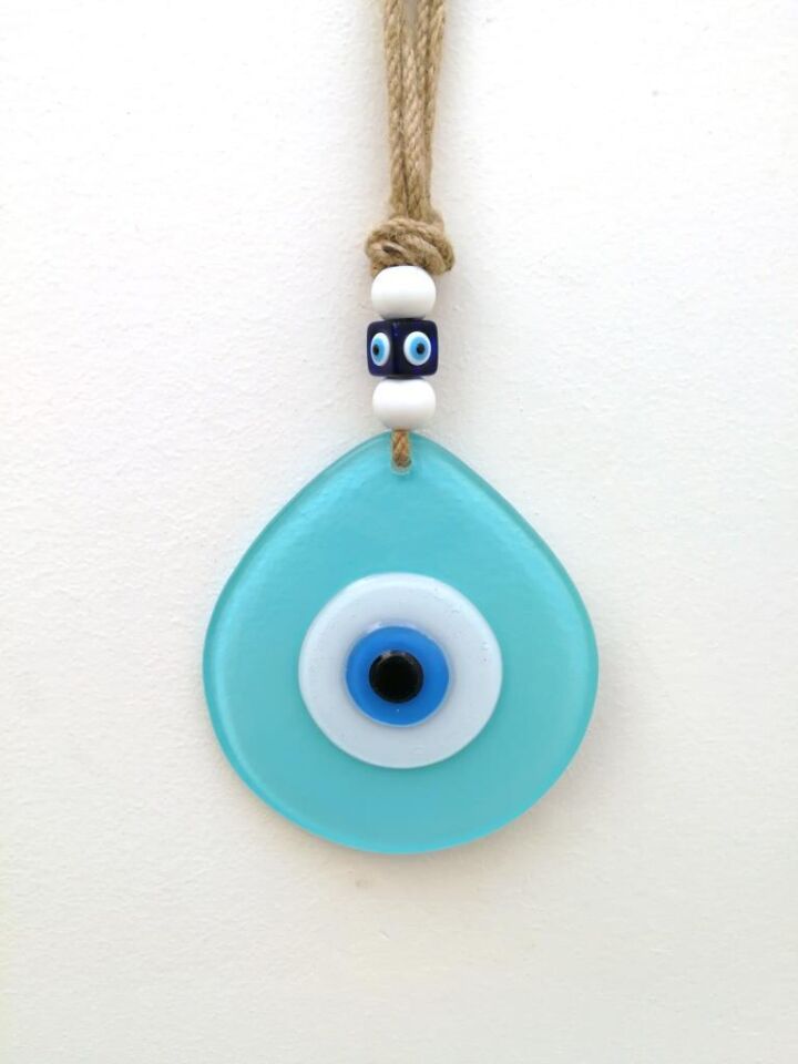 Damla Cam Nazar Boncuğu Duvar Süsü Hediye Nazarlık