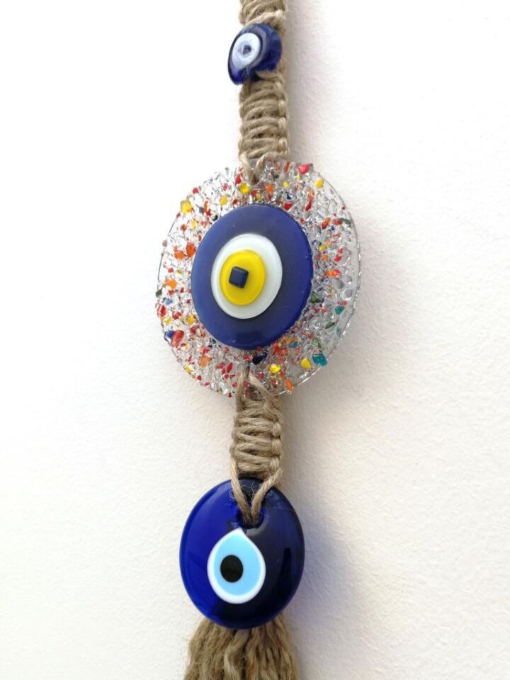 Dekoratif El İşi Nazarlık Makrome Duvar Süsü