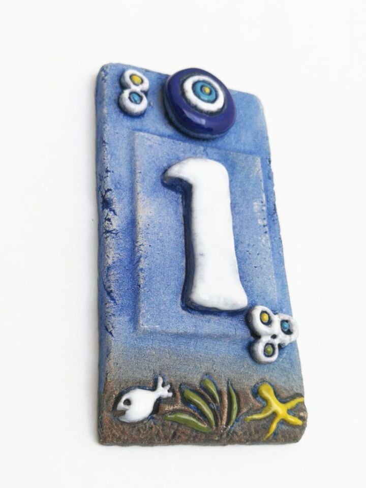 Özel Tasarım  Seramik 1 Kapı Numarası Kapı Önü Aksesuar