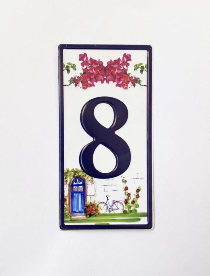 Metal 8 Kapı Numarası Kapı Önü Aksesuar Metal Plaka