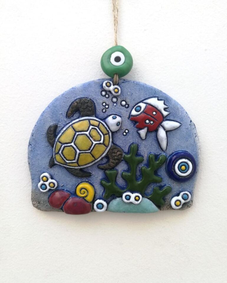 Özel Tasarım Karetta Nazarlık Seramik Duvar Süsü