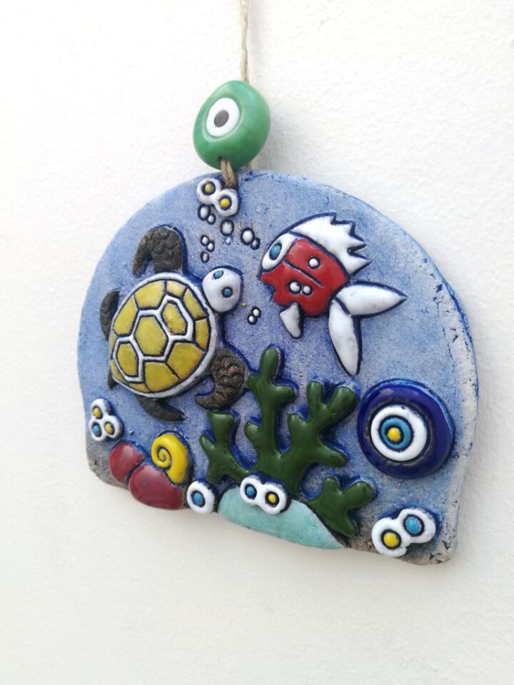 Özel Tasarım Karetta Nazarlık Seramik Duvar Süsü