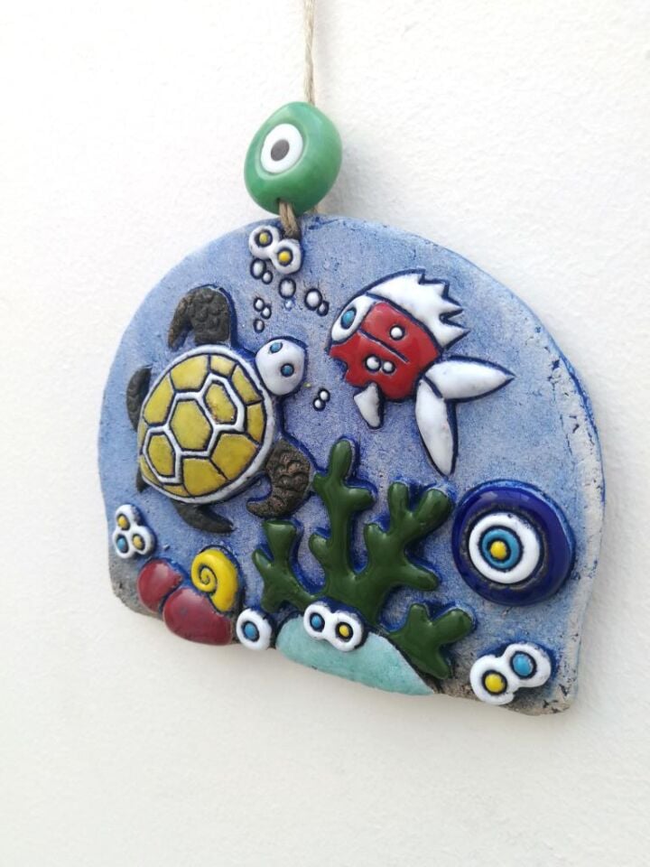 Özel Tasarım Karetta Nazarlık Seramik Duvar Süsü