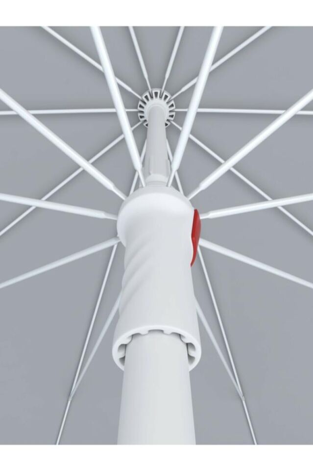 10 Telli Plaj Balkon Bahçe Şemsiyesi Eğilebilir 200 cm Çap Kalın Kumaş