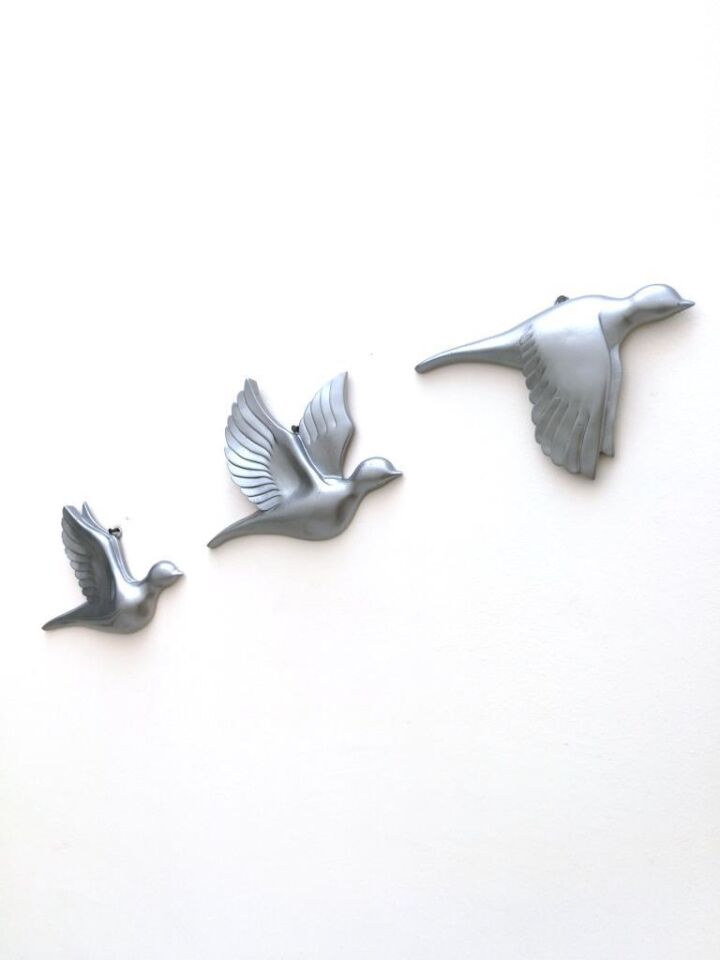 Dekoratif Üçlü Güvercin Duvar Süsü Üçlü Kuş Ev Dekoru