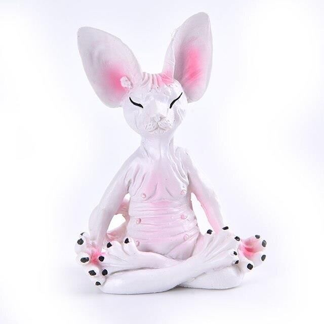 Dekoratif Yoga Yapan Kedi Biblo Meditasyon Minyatür 8 cm Sfenks Kedisi Dekor Masaüstü Ev Dekorasyon
