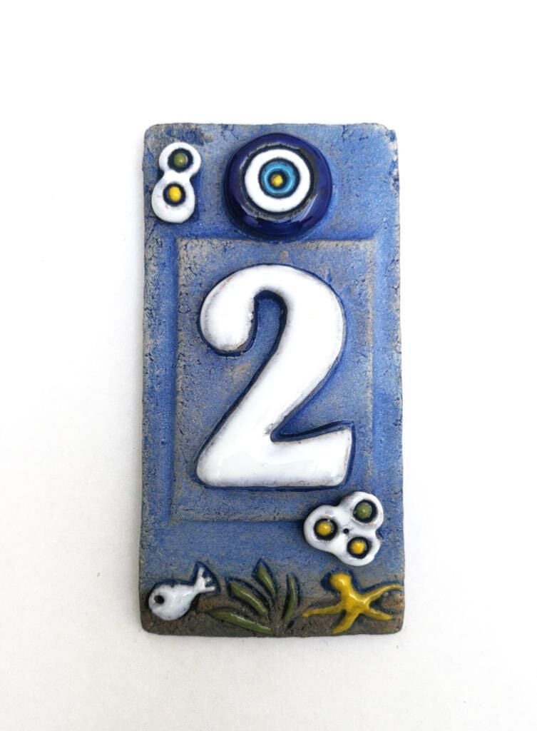 Özel Tasarım  Seramik 2 Kapı Numarası Kapı Önü Aksesuar