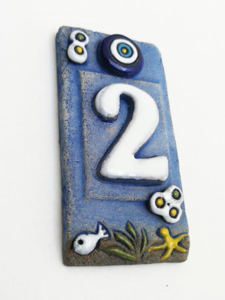 Özel Tasarım  Seramik 2 Kapı Numarası Kapı Önü Aksesuar