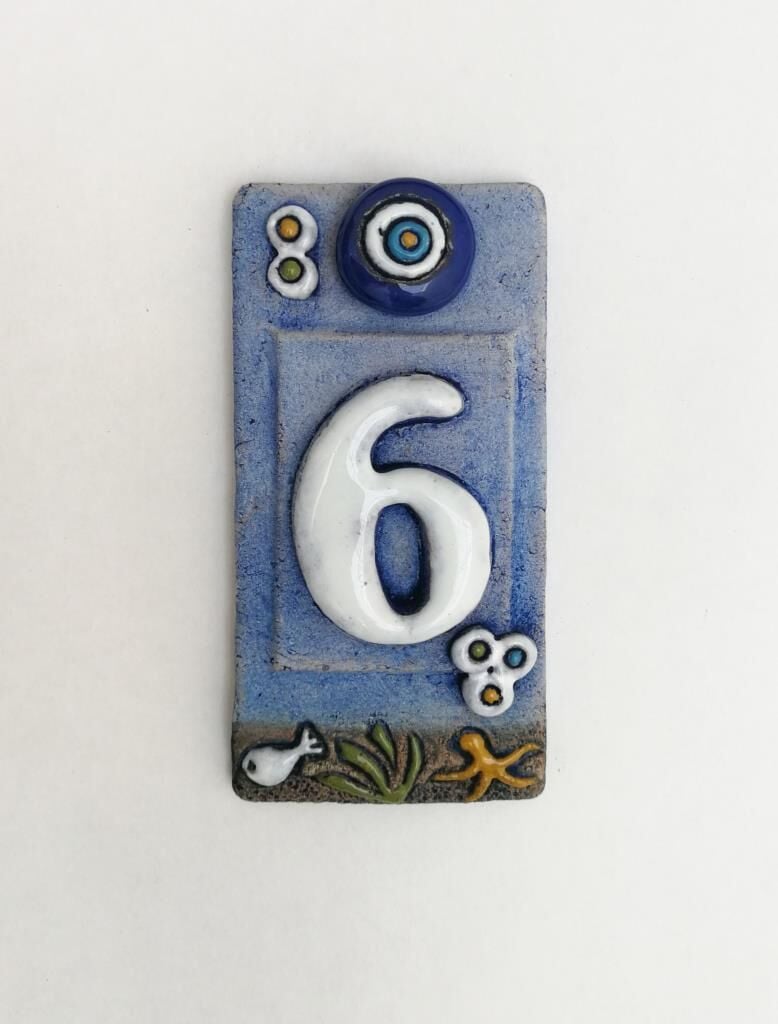 Özel Tasarım  Seramik 6 Kapı Numarası Kapı Önü Aksesuar
