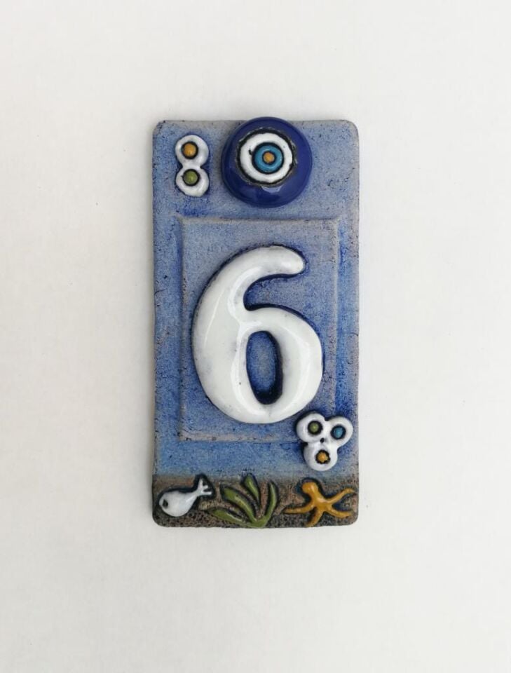 Özel Tasarım  Seramik 6 Kapı Numarası Kapı Önü Aksesuar