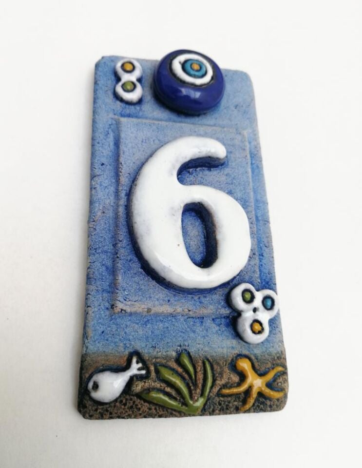 Özel Tasarım  Seramik 6 Kapı Numarası Kapı Önü Aksesuar