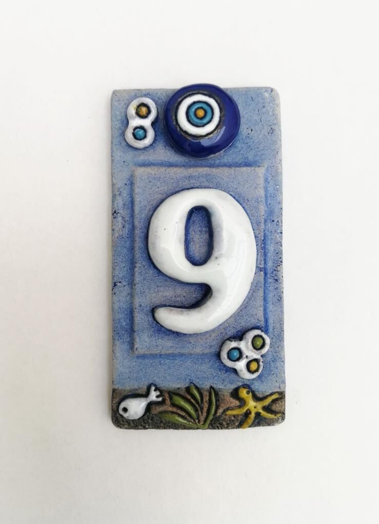 Özel Tasarım  Seramik 9 Kapı Numarası Kapı Önü Aksesuar