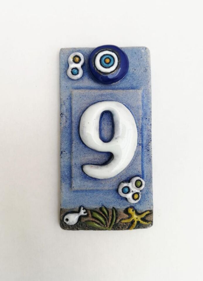Özel Tasarım  Seramik 9 Kapı Numarası Kapı Önü Aksesuar