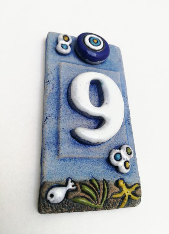 Özel Tasarım  Seramik 9 Kapı Numarası Kapı Önü Aksesuar