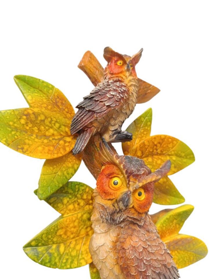 Dekoratif Canlı Renk İkili Baykuş Duvar Süsü Zarif Ev ve Bahçe Dekorasyonu için Şık Aksesuar