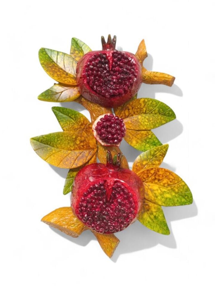 Dekoratif Canlı Renk Nar Figürlü Duvar Süsü Zarif Ev ve Bahçe Dekorasyonu için Şık Aksesuar