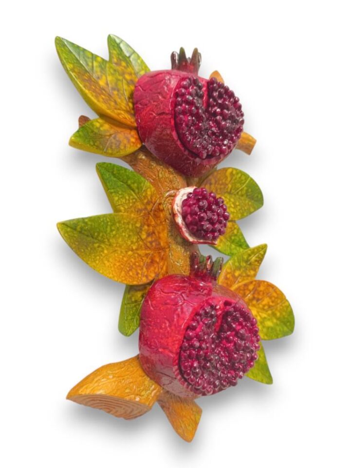 Dekoratif Canlı Renk Nar Figürlü Duvar Süsü Zarif Ev ve Bahçe Dekorasyonu için Şık Aksesuar