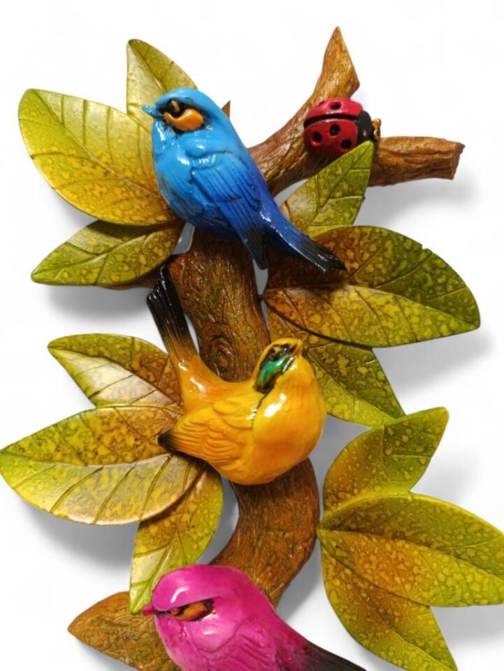 Dekoratif Canlı Renk Sevimli Kuşlar Figürlü Duvar Süsü Zarif Ev ve Bahçe Dekorasyonu için Şık Aksesuar