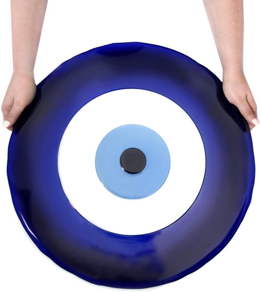 Dev Cam Nazarlık Nazar Boncuğu Lüks Kalite 40 cm Çap El Işi Dekoratif Duvar Süsü