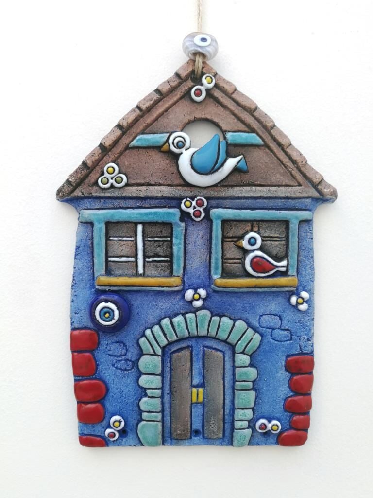 Özel Tasarım Seramik Ev Büyük Boy Hediyelik Duvar Süsü