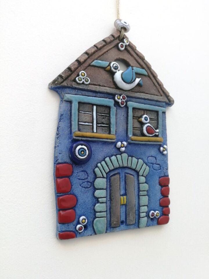 Özel Tasarım Seramik Ev Büyük Boy Hediyelik Duvar Süsü