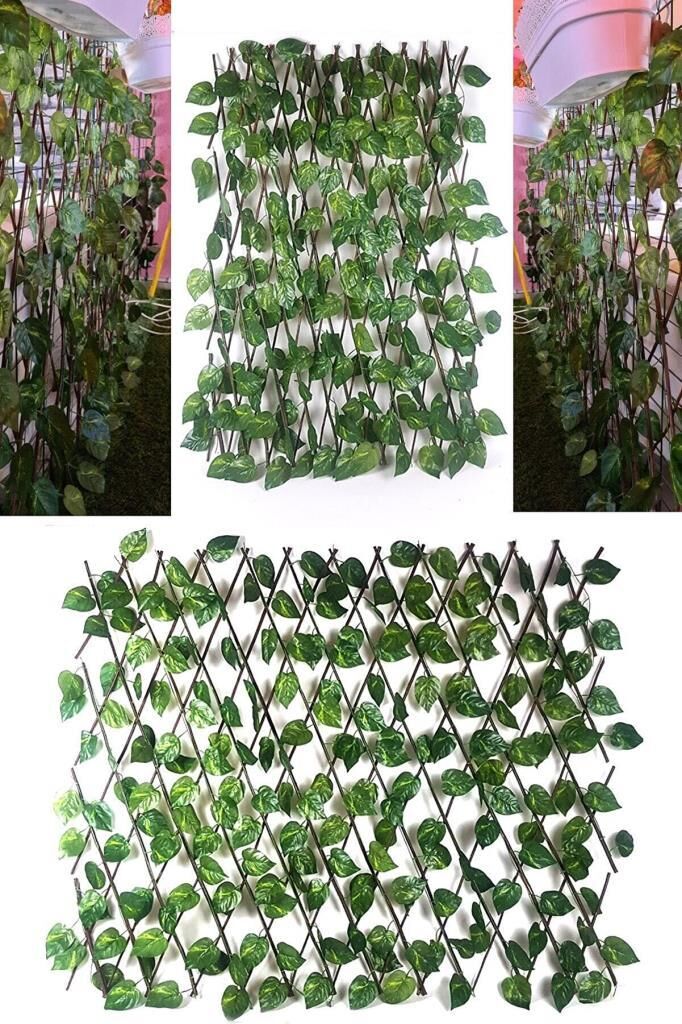 Akordiyon Balkon Bahçe Çiti Sarı Yeşll Yapay Çiçek Bitki