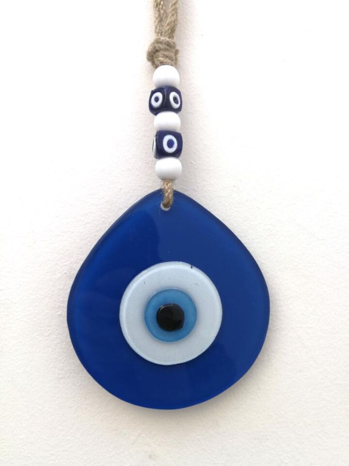 Damla Cam Nazarlık Duvar Süsü Nazar Boncuğu