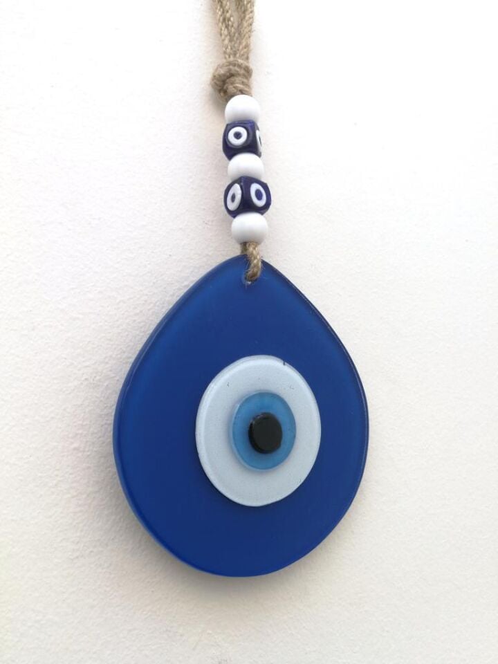 Damla Cam Nazarlık Duvar Süsü Nazar Boncuğu