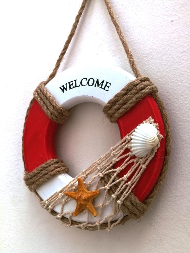 Dekoratif Can Simidi Welcome Hediyelik Duvar Kapı Süsü Hoşgeldiniz