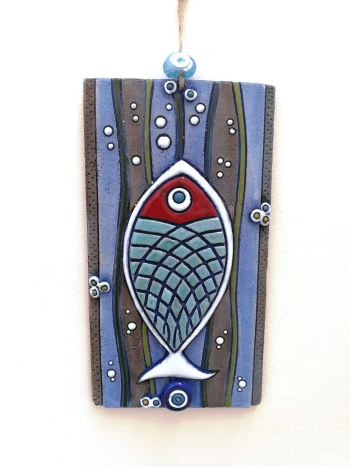 Özel Tasarım Tekli Balık Figürlü Dekoratif Duvar Süsü