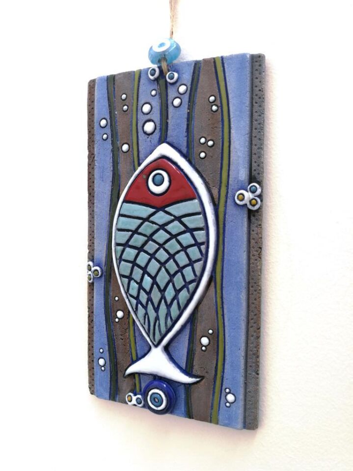 Özel Tasarım Tekli Balık Figürlü Dekoratif Duvar Süsü