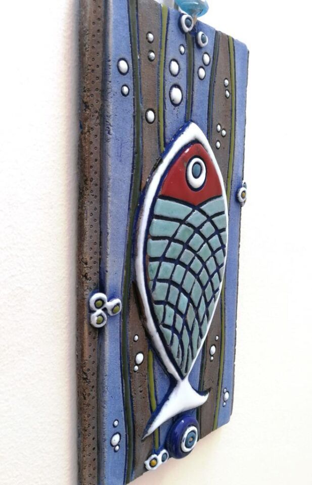 Özel Tasarım Tekli Balık Figürlü Dekoratif Duvar Süsü