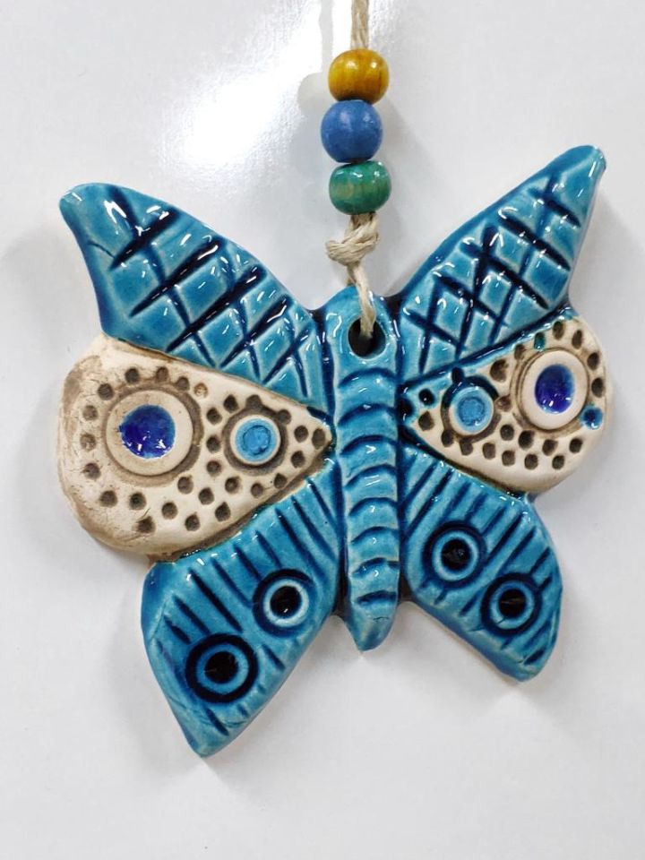Seramik Mini Kelebek Dekoratif Duvar Süsü 10x10 cm