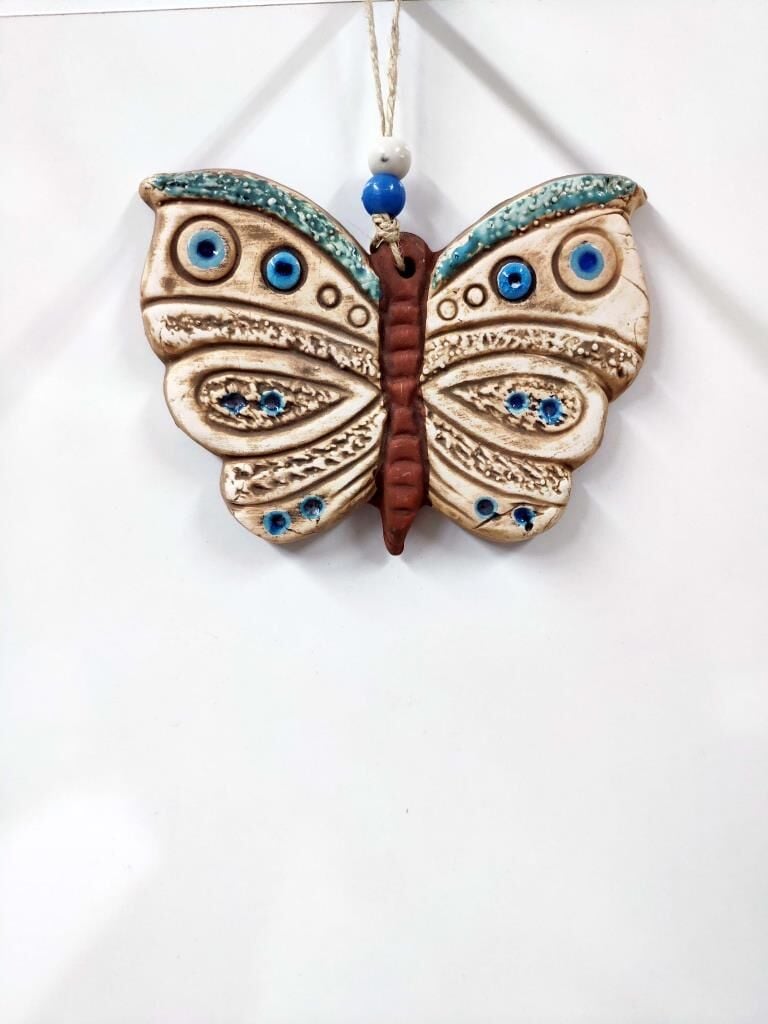 Seramik Mini Kelebek Dekoratif Duvar Süsü 13x10 cm