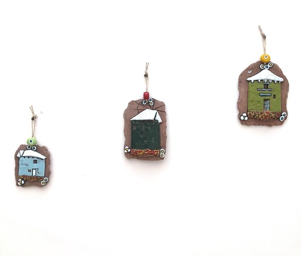 Özel Tasarım Seramik Üçlü Değirmen Dekoratif Duvar Süsü