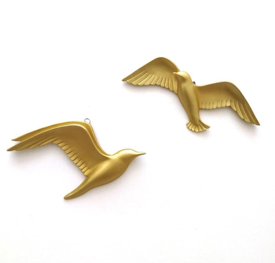 Dekoratif İkili Martı Çifti Duvar Süsü Kuş Ev Dekoru