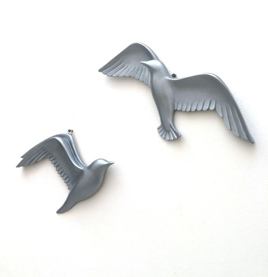 Dekoratif İkili Martı Çifti Duvar Süsü Kuş Ev Dekoru