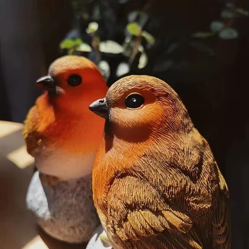 Dekoratif El Yapımı İkili Taş Üstünde Serçe Biblo Ev Dekorasyon Masa Dekoru Hediyelik Biblo