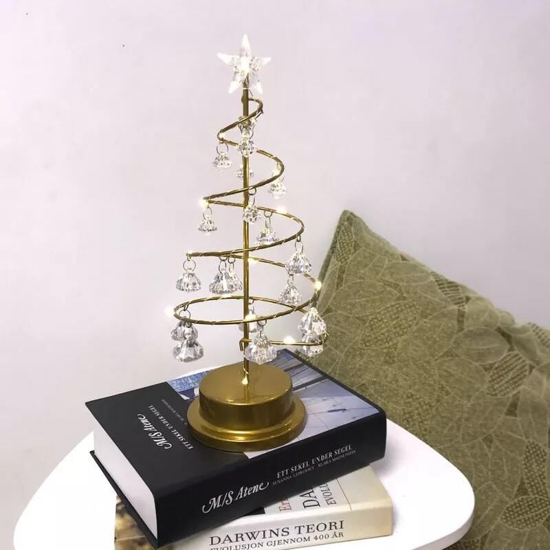 Işıklı ve kristalli Yılbaşı Ağaç Dekoru Noel Ev Bahçe Dekorasyon