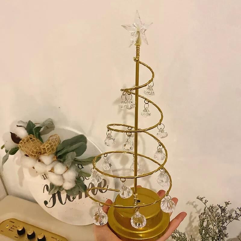 Işıklı ve kristalli Yılbaşı Ağaç Dekoru Noel Ev Bahçe Dekorasyon