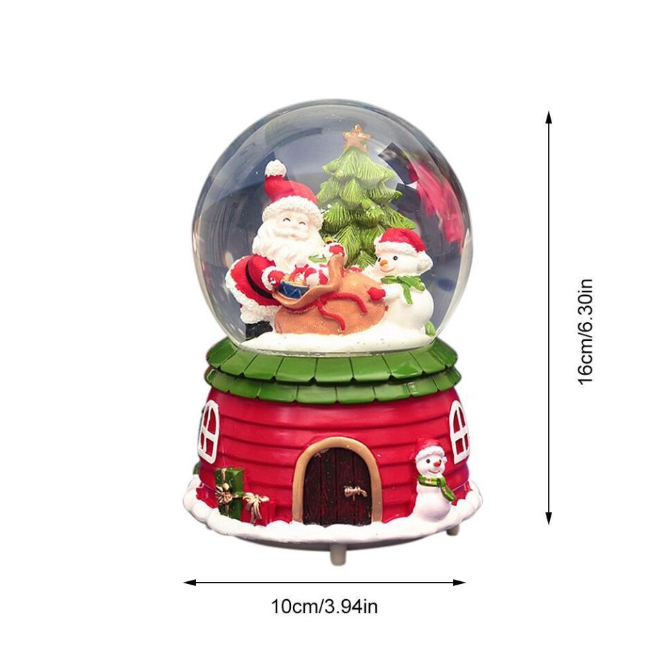 Işıklı Müzikli Kristal Kar Atan Yılbaşı Kar Küresi Yılbaşı Hediye Büyük Boy