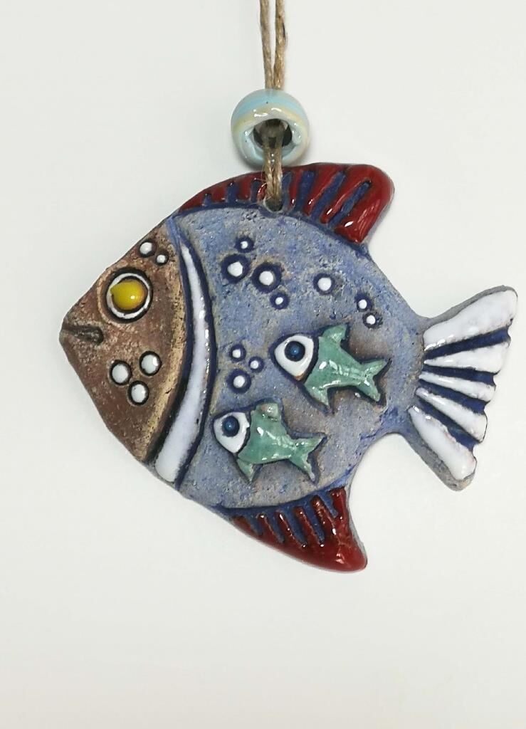 Özel Tasarım Mini Balık Nazarlık Seramik  Duvar Süsü
